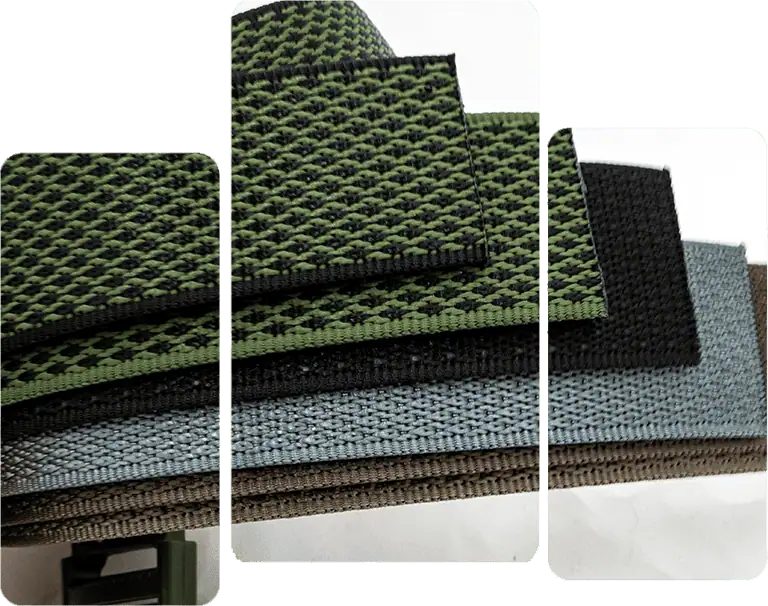 Tactical belt webbing with ultra-stiff finish